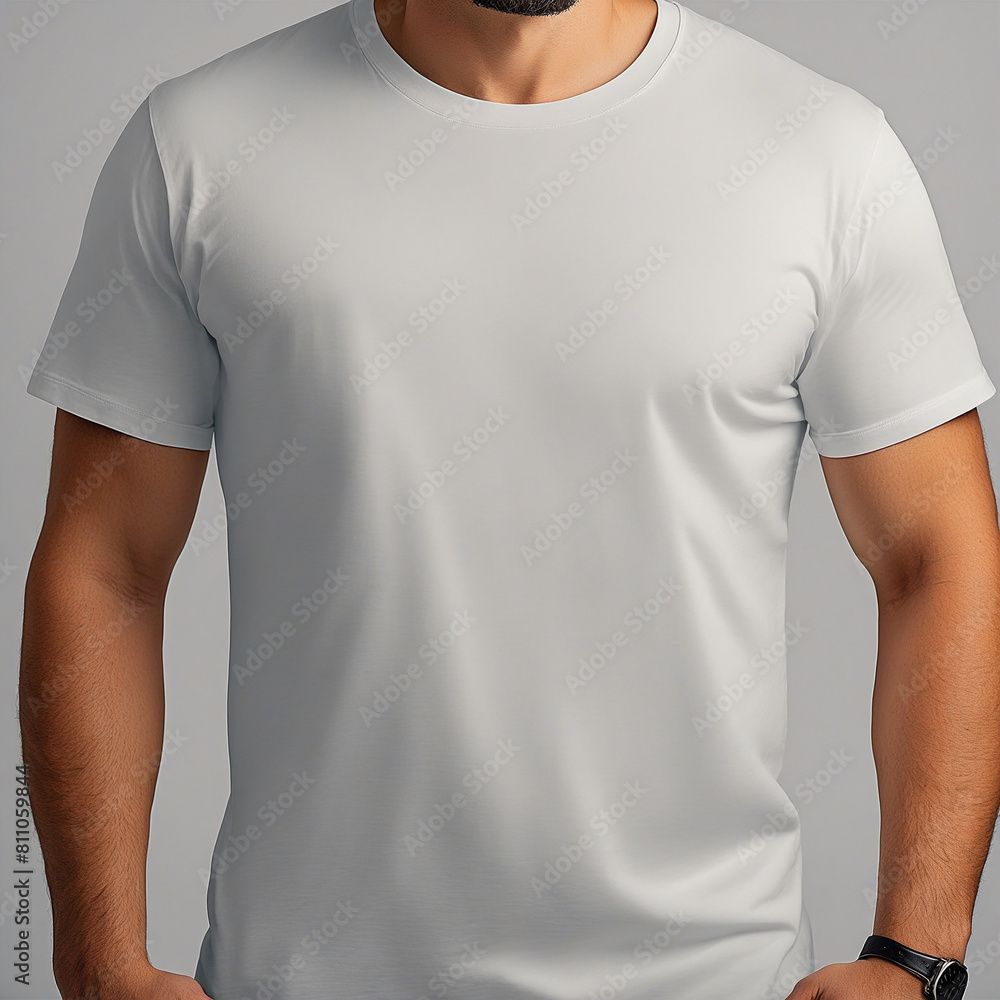 Young Model Shirt Mockup, Boy wearing white t-shirt, Shirt Mockup Template, Male guy wearing casual t-shirt mockup placement, generative ai Young Model Shirt Mockup, Boy wearing white t-shirt, Shirt Mockup Template, Male guy wearing casual t-shirt mockup placement, generative ai