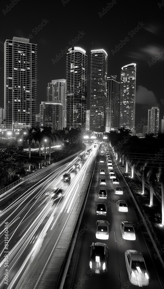 Fototapeta premium Traffic at night
