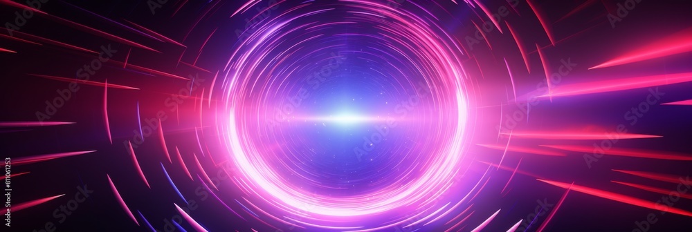 Hyperspace Tunnel with Bright Pink and Purple Light Effects. High-Speed Light Particles in Futuristic Warp Tunnel. Generative AI Hyperspace Tunnel with Bright Pink and Purple Light Effects. High-Speed Light Particles in Futuristic Warp Tunnel. Generative AI