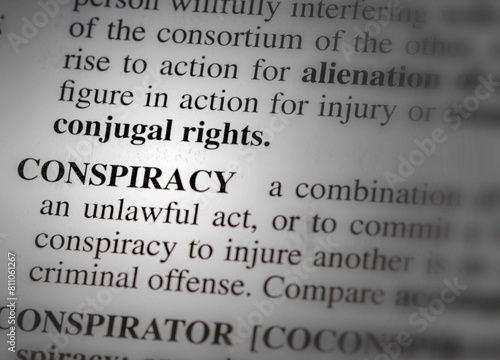 close up photo of the word conspiracy