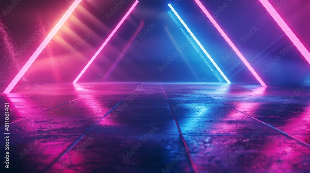 Fototapeta premium Abstract background. Geometric art design. Modern. Futuristic technology concept. Suit for poster, cover, banner, brochure, website ,abstract with vibrant colors and textures, Gen by AI