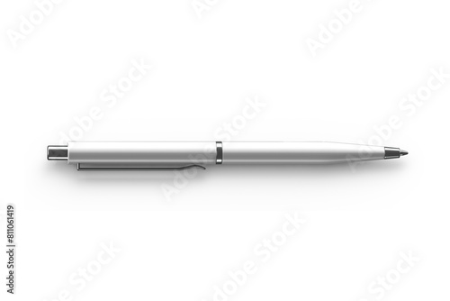 Blank empty pen mockup isolated. Top view  flatlay 3D illustration.