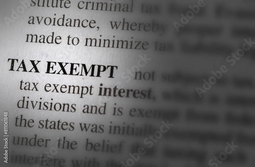 close up photo of the word tax exempt