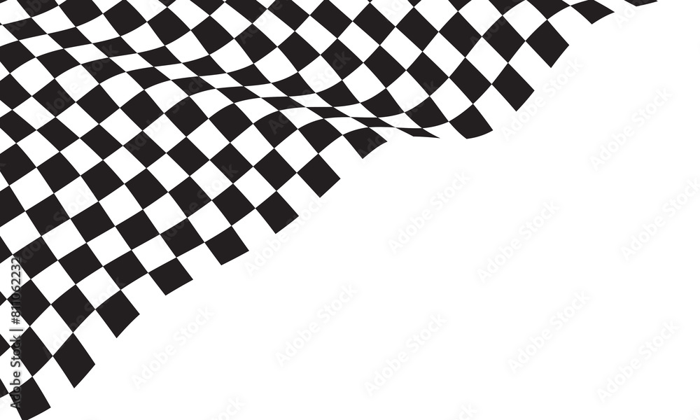 Checkered flag wave flying on white blank space design sport race championship business success background vector Checkered flag wave flying on white blank space design sport race championship business success background vector