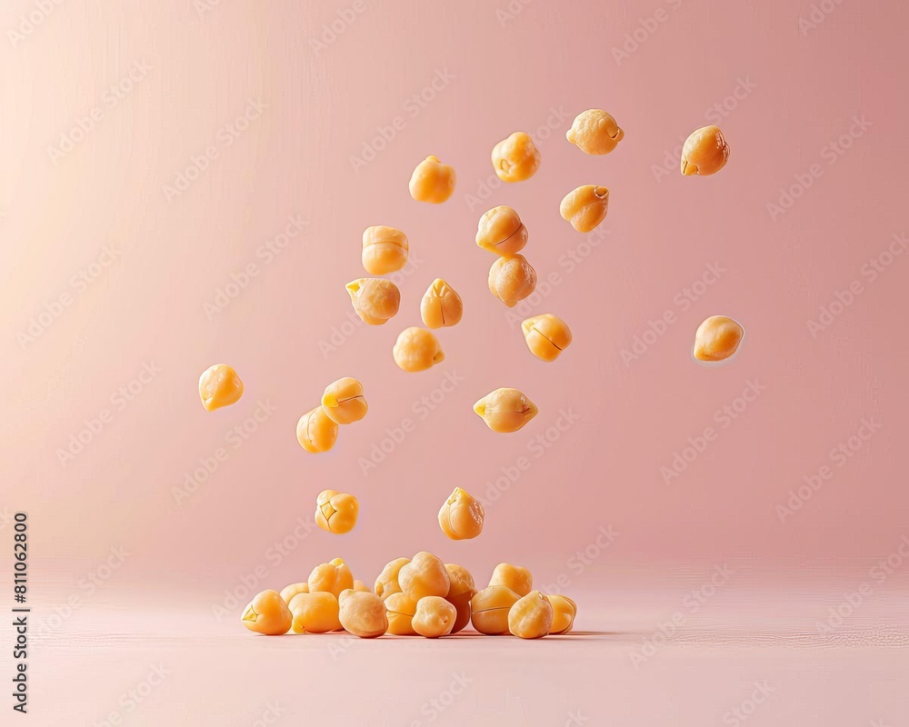 levitating Chickpeas , pastel color background, professional studio photography, hyperrealistic, minimalism, negative space, high detailed, sharp focus levitating Chickpeas , pastel color background, professional studio photography, hyperrealistic, minimalism, negative space, high detailed, sharp focus