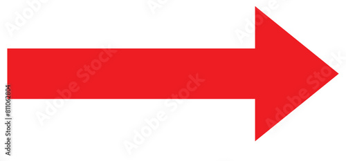 Red large forward or right pointing solid long arrow icon sketched as vector symbol . eps 10