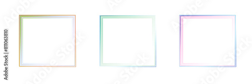 Bright light frame with special lighting effects on a white background. Beautiful green frame border for vector illustration.