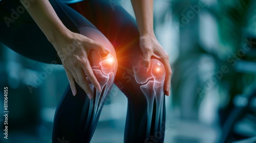 spot people  having knee injury due to ligament inflammation, knee pain due to exercise, massage, muscle relaxation, rheumatoid arthritis, gait disturbance, rheumatoid arthritis