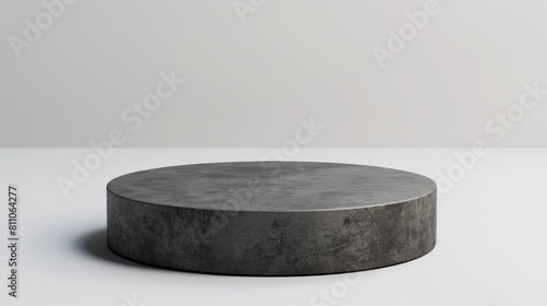 Sleek grey stone platform for luxury organic cosmetic, skin care, beauty treatment product display 3D