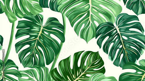 palm tree branch seamless pattern