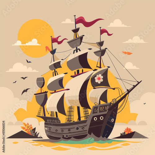 Sail into Nostalgia A timeless maritime adventure captured in monochrome elegance.