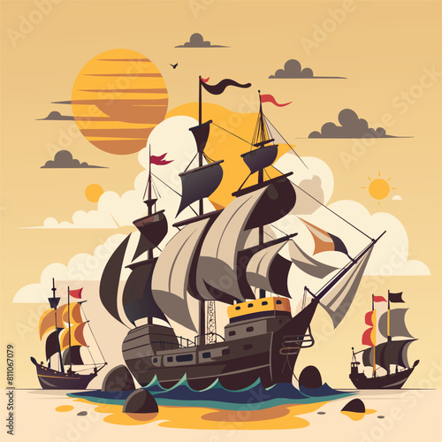 Sail into Nostalgia A timeless maritime adventure captured in monochrome elegance.