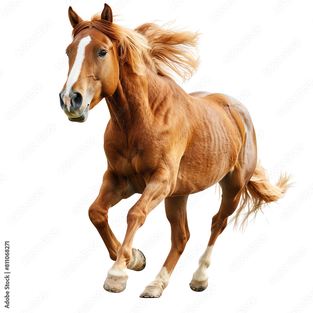 Obraz premium Jun Ma Ben Chi ,Sa Shuang Ying Zi ,Jin Xian Wang Zhe Feng Fan . 