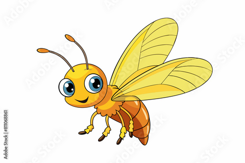 firefly bee cartoon vector illustration