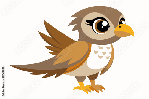 falcon bird cartoon vector illustration