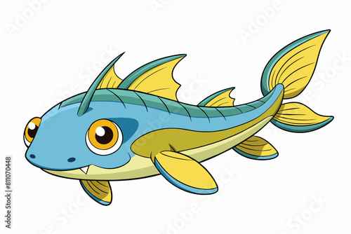 electric catfish cartoon vector illustration