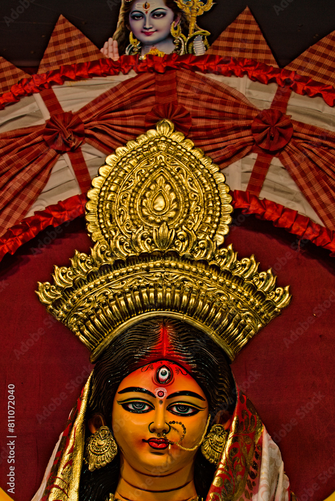 still picture of godess durga taken at the time of durga puja festival in India still picture of godess durga taken at the time of durga puja festival in India