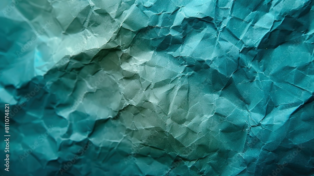 Obraz premium A close-up image of a sheet of paper featuring a blue and green pattern covering the lower half
