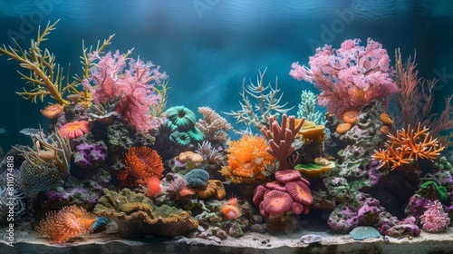 Underwater world full of vibrant corals and exotic fishes.
