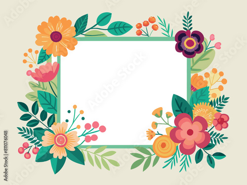 frame with flowers