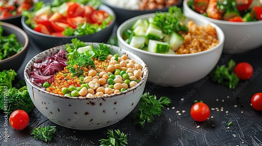 A clear shot of a bowl filled with various vegetables such as tomatoes, cucumbers, and lettuce, set on a table A clear shot of a bowl filled with various vegetables such as tomatoes, cucumbers, and lettuce, set on a table