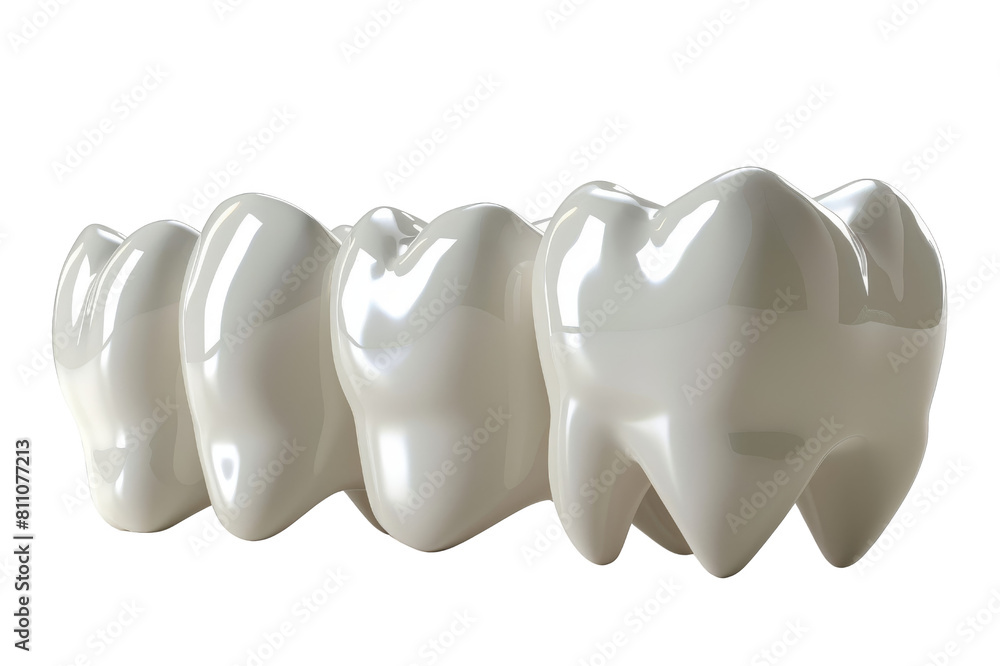 A set of four white teeth on a black background. isolated on transparent background A set of four white teeth on a black background. isolated on transparent background
