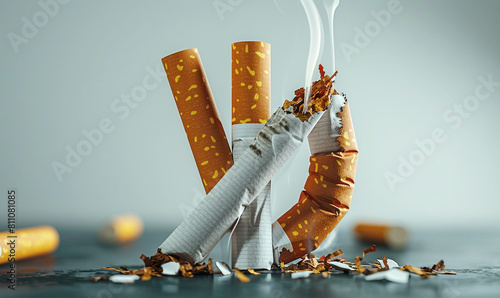 World No Tobacco Day With Anti-Smoking Concept Design, No Smoking Banner Design, Generative Ai.  photo