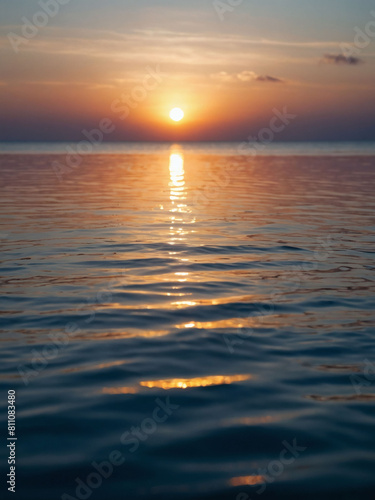 Sunrise Symphony  Abstract Image Capturing Calm Ocean Waters Reflecting the Dawn Sky