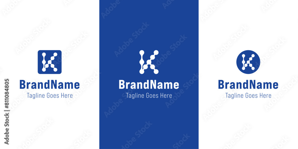 Letter K Connecting Dot Logo, suitable for any business with K initial Letter K Connecting Dot Logo, suitable for any business with K initial
