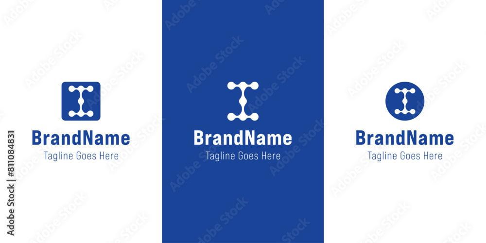 Letter I Connecting Dot Logo, suitable for any business with I initial Letter I Connecting Dot Logo, suitable for any business with I initial