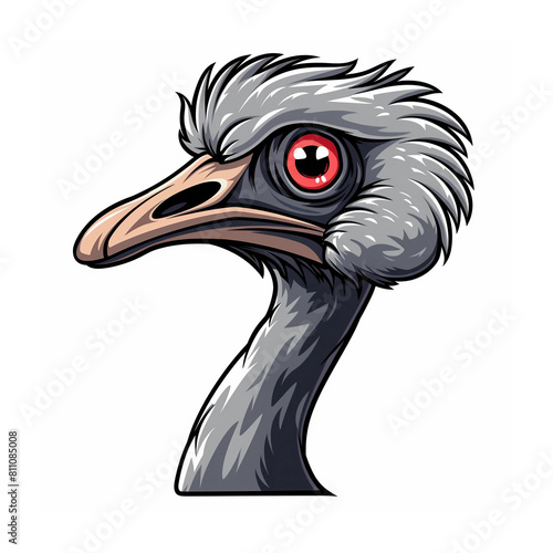 Cute ostrich vector mascot logo design illustration white background head photo