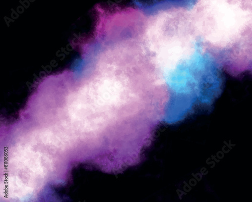 Abstract Colorful powder explosion on black background. Color Powder splatted. Color smoky puffy clouds bright rainbow colors, vapor, splash vector. Dust explode Paint. Artistic watercolor background.