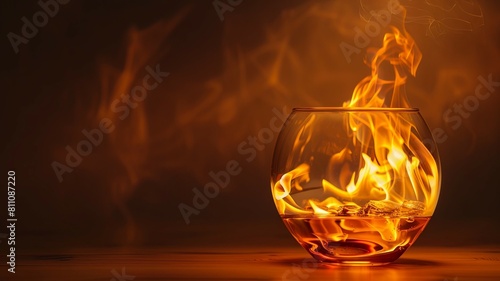 Flames of Passion Dancing on a Transparent Vase