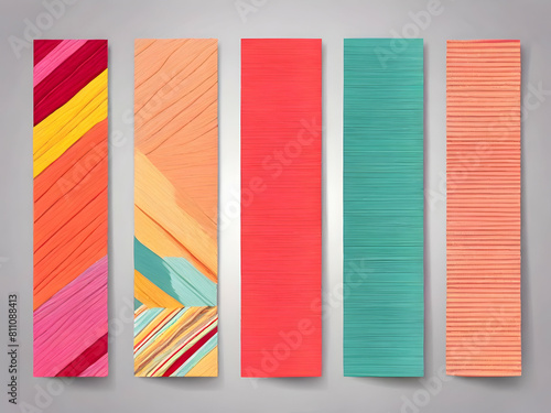 set of colorful banners paper, design, color, texture, pattern, colorful, art, wallpaper, yellow, fabric, blue, rainbow, green, stripe,Ai generated 