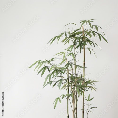 Close up of a tree branch Fresh Spring Leaves on White background natural light