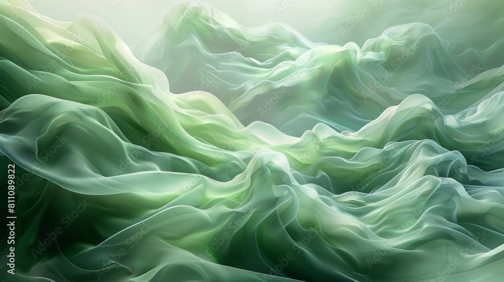 The image is a green abstract background with a smooth and silky texture. It is suitable for use as a background for websites, presentations, or other digital media. The image is a green abstract background with a smooth and silky texture. It is suitable for use as a background for websites, presentations, or other digital media.