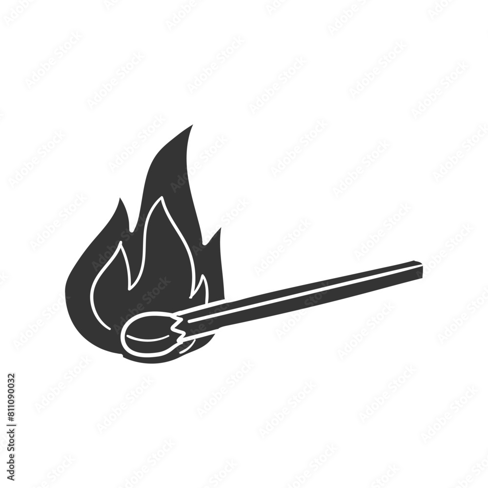 Match Icon Silhouette Illustration. Fire Vector Graphic Pictogram Symbol Clip Art. Doodle Sketch Black Sign. Match Icon Silhouette Illustration. Fire Vector Graphic Pictogram Symbol Clip Art. Doodle Sketch Black Sign.