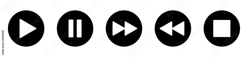 Video or music player icon design collection Video or music player icon design collection