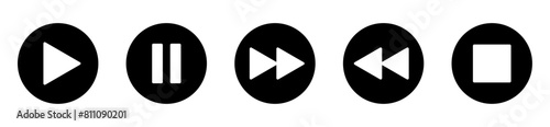Video or music player icon design collection
