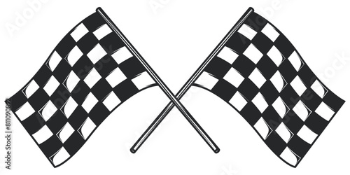 Formula 1 Championship, isolated flags. Formula 1 racing flags, vector and isolated.