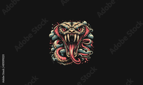 python angry on clouds vector illustration artwork design