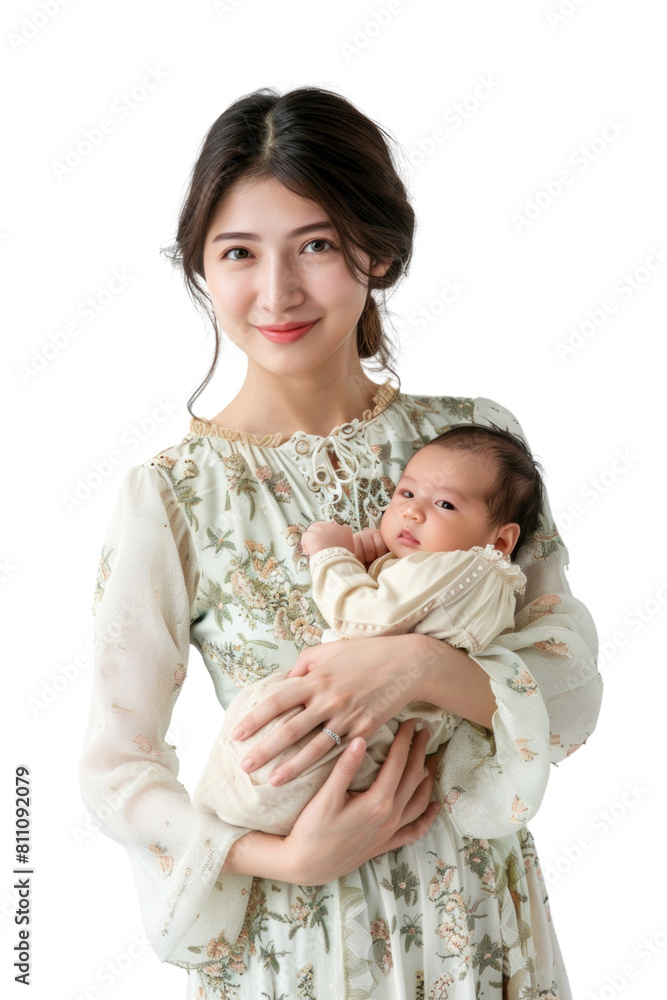 Mother and her newborn baby transparent background Mother and her newborn baby transparent background