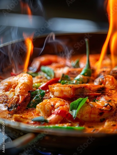 Sizzling Red Curry Shrimp A Gourmet Journey into Exotic Thai Cuisine