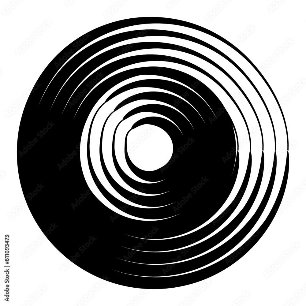 Obraz premium Abstract circle. Black round frame. Element for design. Vector illustration isolated on white background. EPS 10