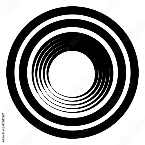 Abstract circle. Black round frame. Element for design. Vector illustration isolated on white background. EPS 10