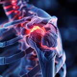 Anatomía detallada de la articulación del hombro con especial atención a la inflamación