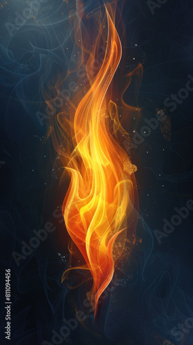 Vibrant Pentecostal Flame Illustration., Pentecost a Christian holiday, the descent of the Holy Spirit.