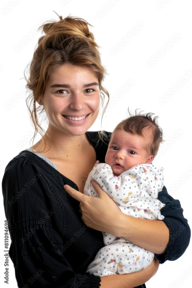 Mother and her newborn baby transparent background Mother and her newborn baby transparent background