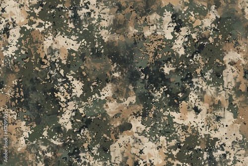 Abstract dark camo pattern with splattered and splotched design
