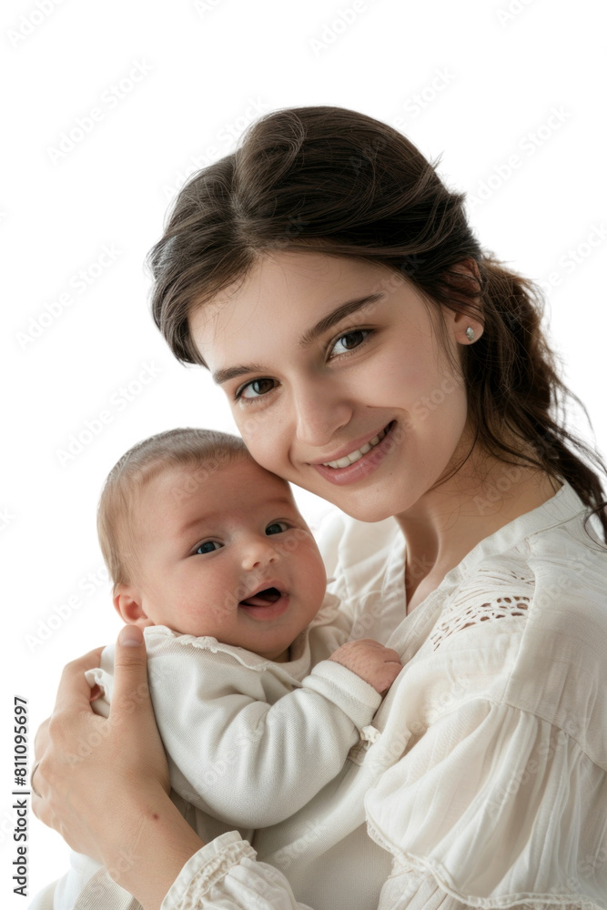 Mother and her newborn baby transparent background Mother and her newborn baby transparent background